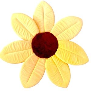Blooming Baby Bath Sink Seat Plush Cushion Yellow Sunflower 32 x 32